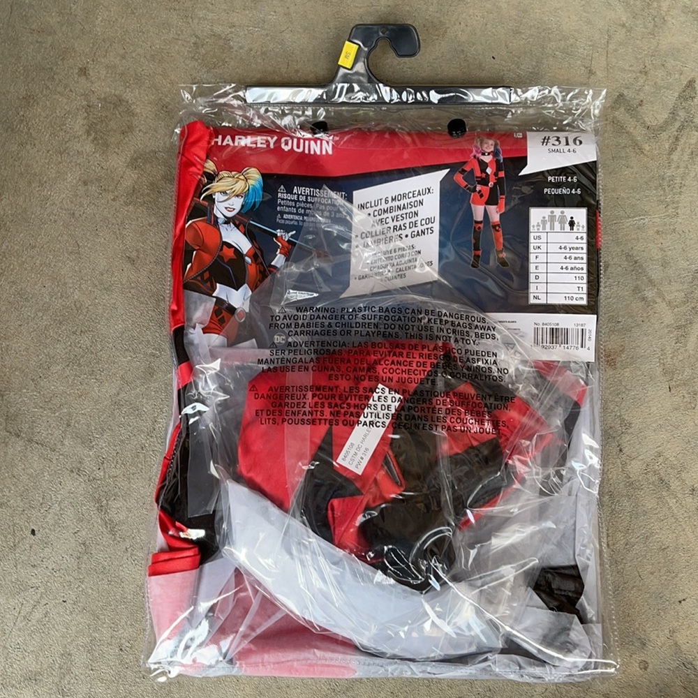 Harley Quinn Black/Red Children’s Costume! New! - Picture 5 of 10